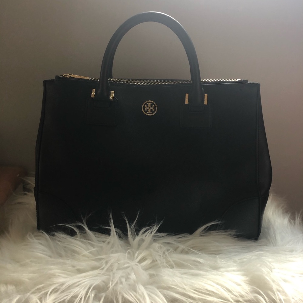 Tory Burch Black Robinson Double ZIP